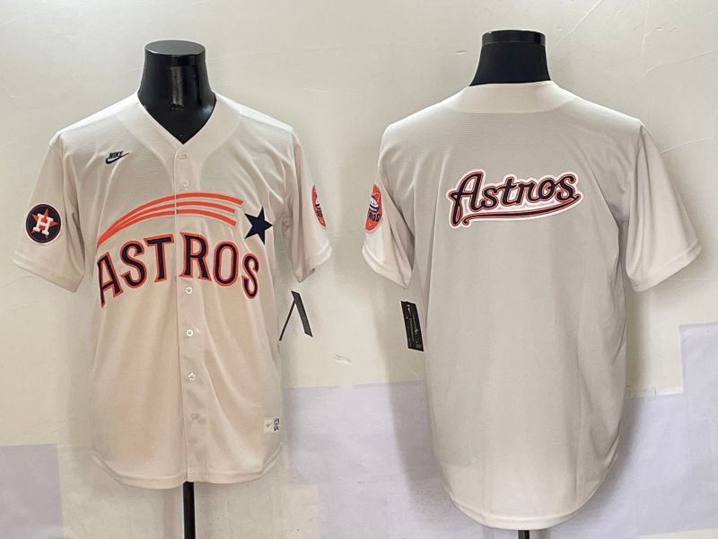 Men Houston Astros Blank Cream Five generations Joint Name 2025 Nike MLB Jersey style 18